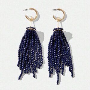 New! Zara Blue Beaded Tassel Earrings (1054) NWOT